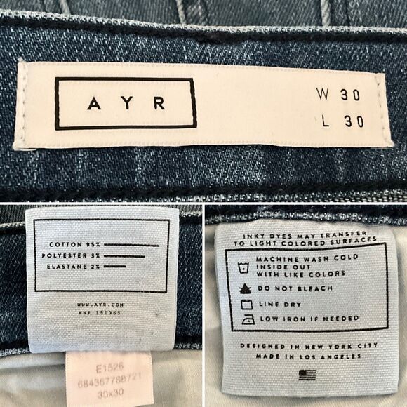 AYR Jeans 30 Blue The Riser Released Hem FLAWED - Picture 4 of 9